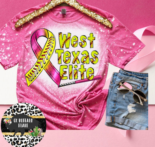 West Texas Elite Pink ribbon Bleached