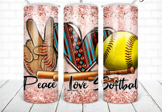 Peace Love Softball Moments 20oz Tumbler